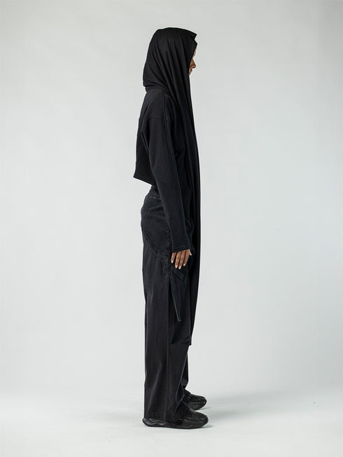 Cropped Cape-Front Cardigan for Women