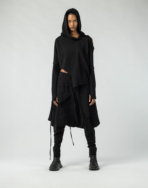 Women's Cold Shoulder Hoodie Sweatshirt