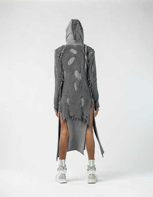 Women’s Slit Dress with Hand-Knit Details