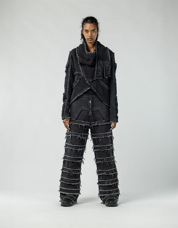 Women's Denim Jacket with Scarf Detail