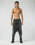 Men's Low-Crotch Pants with Gathered Details