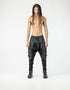 Men's Pants with Leather Details and Large Pockets