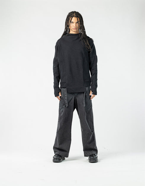 Multi-Panel Hooded Men's Sweatshirt