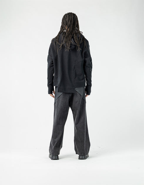 Multi-Panel Hooded Men's Sweatshirt