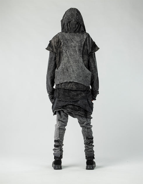Men's Patchwork Cardigan with Vest Detail