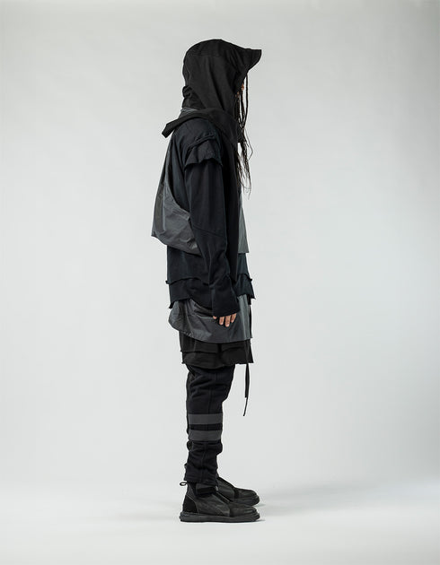 Men's Patchwork Cardigan with Vest Detail