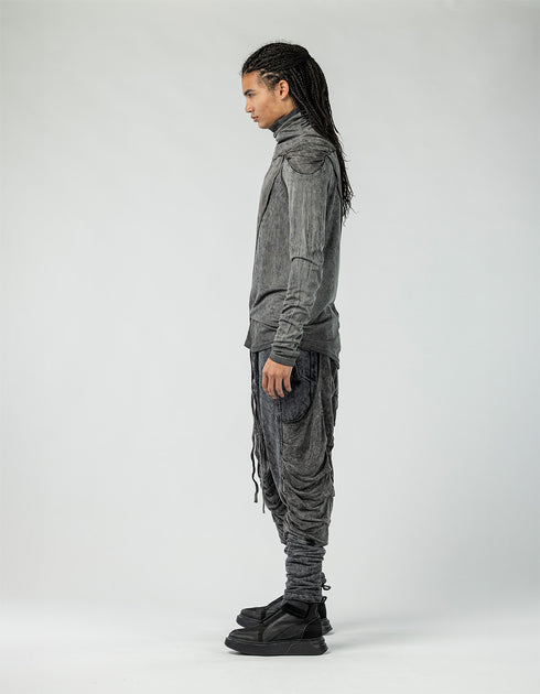 Men’s Ruched-Shoulder Turtleneck Sweatshirt