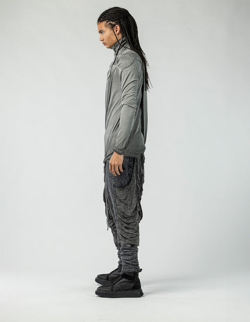 Men’s Ruched-Shoulder Turtleneck Sweatshirt