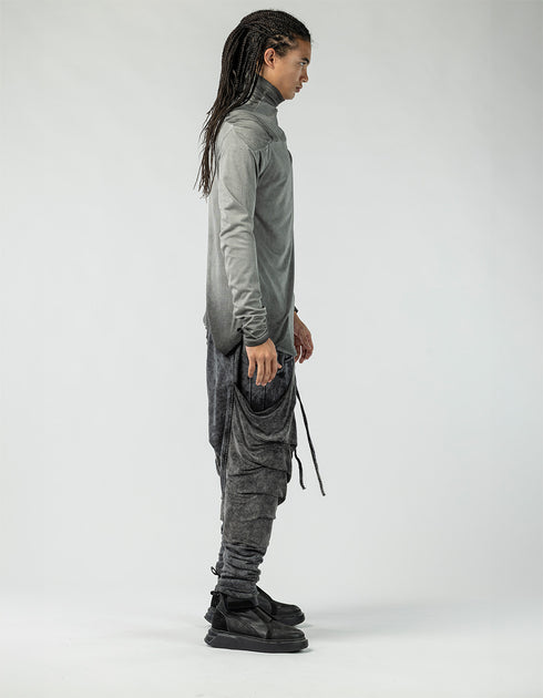 Men’s Ruched-Shoulder Turtleneck Sweatshirt