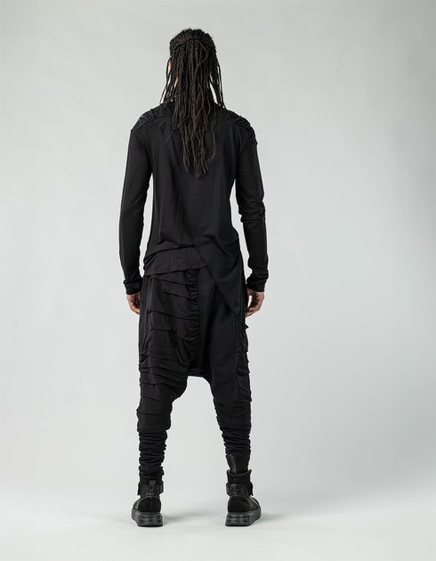 Men’s Ruched-Shoulder Turtleneck Sweatshirt