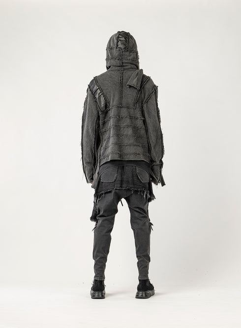 Men's Multi Panel Cardigan with Scarf Detail