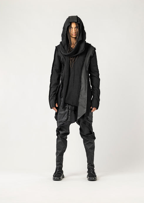 Men's Multi Panel Cardigan with Scarf Detail