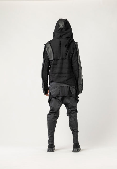 Men's Multi Panel Cardigan with Scarf Detail