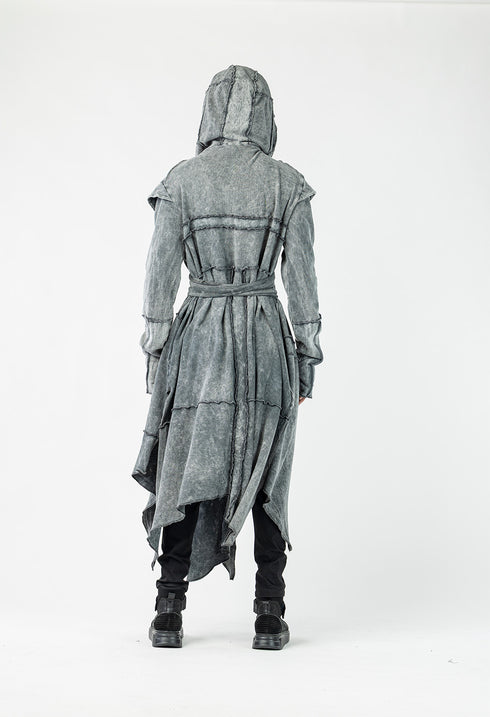 Men's Long Cardigan with Side Slit Hem