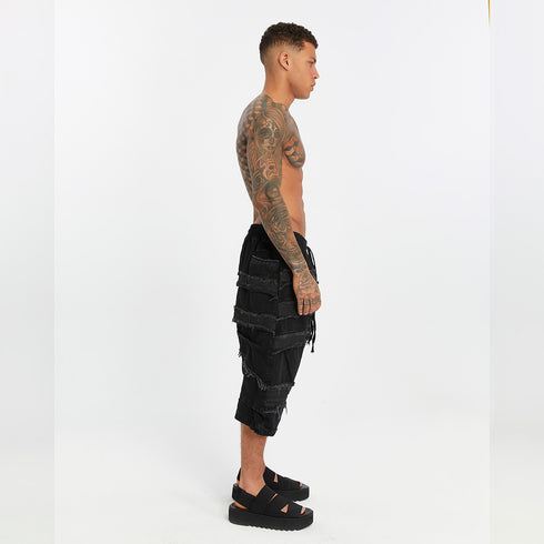 Men’s Coated Trimmed Capri Shorts