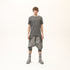 Men’s Multi-Pleated Capri Trousers with Piped Skirted Pockets