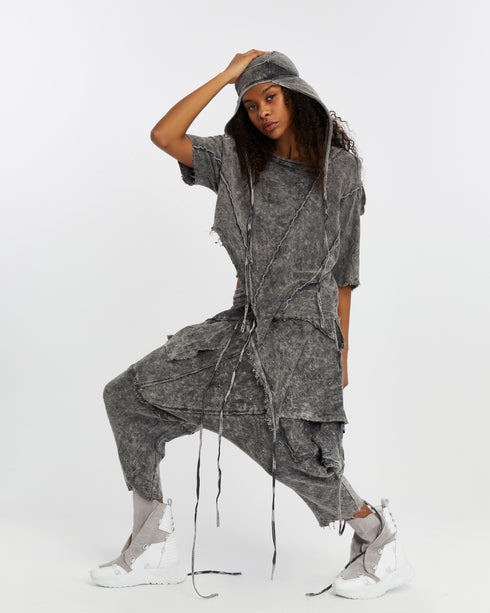 Women's Ribbed Bandana in Acid Grey combine 4