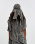 Women's Ribbed Bandana in Acid Grey back view with tie detail