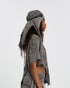 Women's Ribbed Bandana in Acid Grey right side view with tie detail