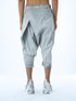 Junus Coban men’s grey drop-crotch capri pants back view