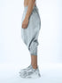 Junus Coban men’s grey wide pleated capri pants side view