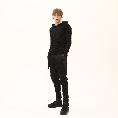 Junus Coban Asymmetric Raw-Seam T-Shirt Black