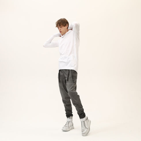 Junus Coban Asymmetric Raw-Seam T-Shirt White