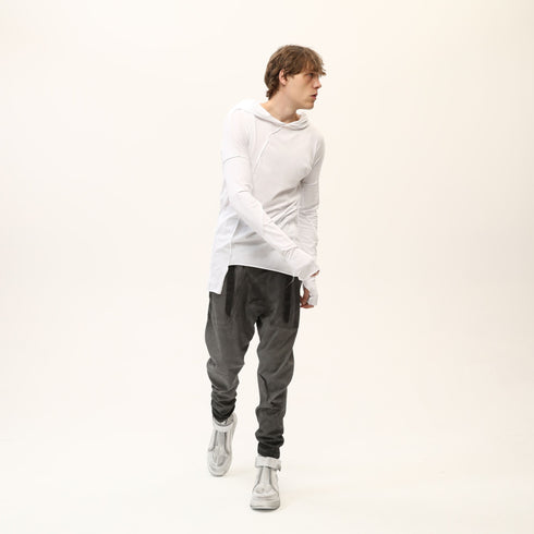 Junus Coban Asymmetric Raw-Seam T-Shirt White