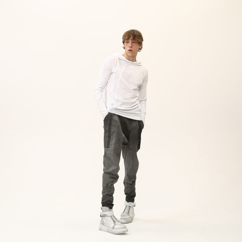 Junus Coban Asymmetric Raw-Seam T-Shirt White