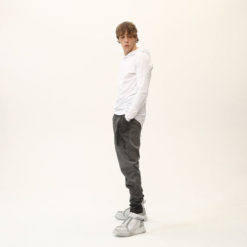 Junus Coban Asymmetric Raw-Seam T-Shirt White
