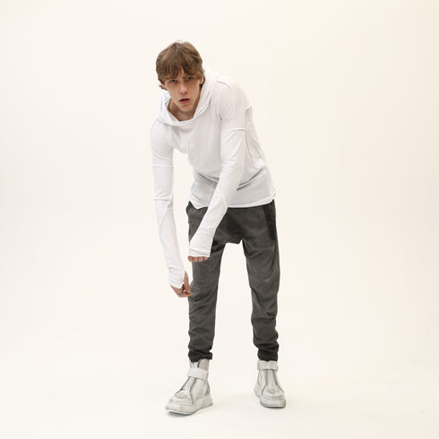 Junus Coban Asymmetric Raw-Seam T-Shirt White