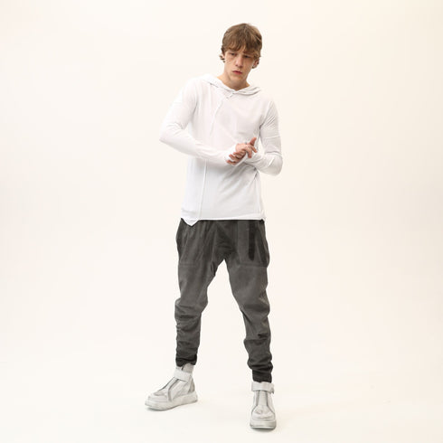Junus Coban Asymmetric Raw-Seam T-Shirt White