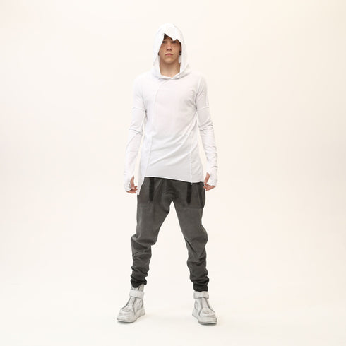 Junus Coban Asymmetric Raw-Seam T-Shirt White