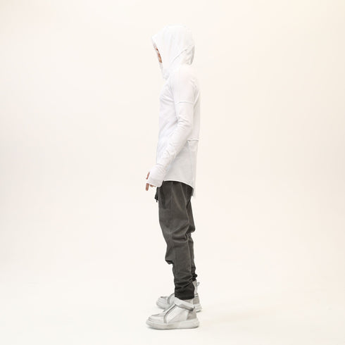 Junus Coban Asymmetric Raw-Seam T-Shirt White