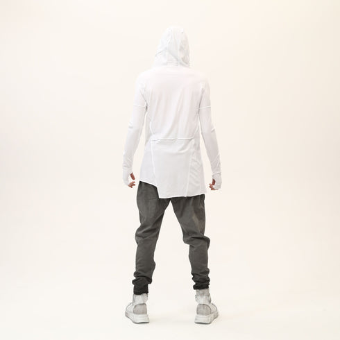 Junus Coban Asymmetric Raw-Seam T-Shirt White
