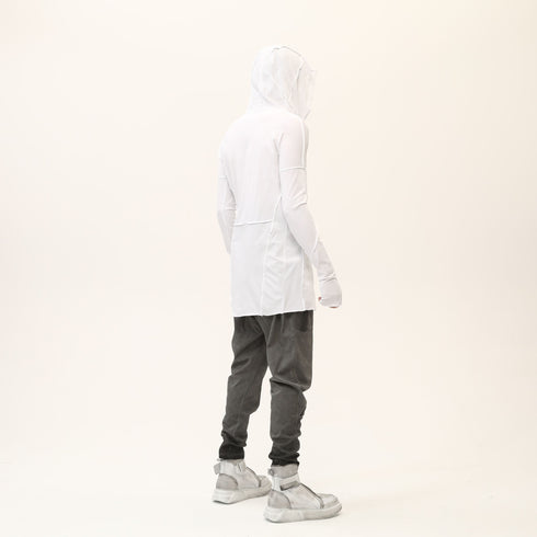 Junus Coban Asymmetric Raw-Seam T-Shirt White