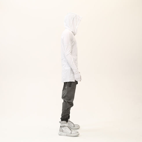 Junus Coban Asymmetric Raw-Seam T-Shirt White