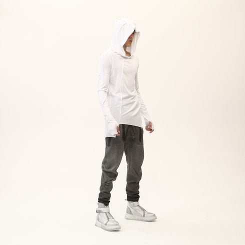 Junus Coban Asymmetric Raw-Seam T-Shirt White
