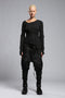 Boat Neck Raw Seam Women's Blouse