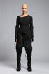 Boat Neck Raw Seam Women's Blouse