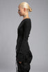 Boat Neck Raw Seam Women's Blouse