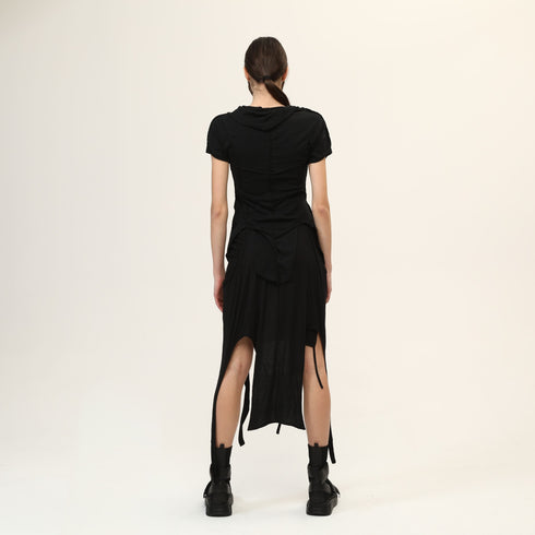 Draped Neck Multi Paneled Women's T-Shirt