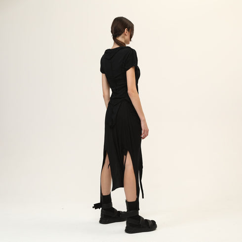 Draped Neck Multi Paneled Women's T-Shirt