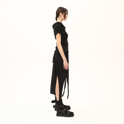 Draped Neck Multi Paneled Women's T-Shirt
