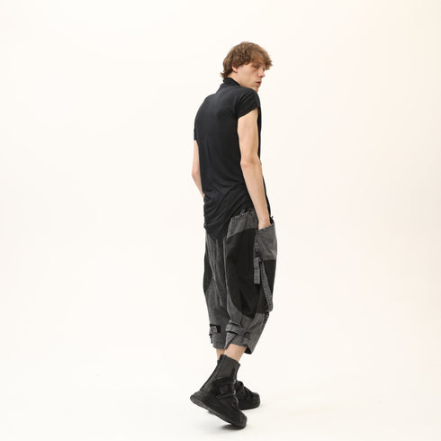 Junus Coban Draped Neckline T-Shirt Black