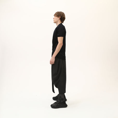 Junus Coban Draped Neckline T-Shirt Black