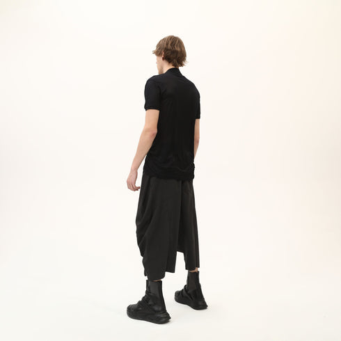 Junus Coban Draped Neckline T-Shirt Black