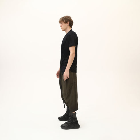 Junus Coban Draped Neckline T-Shirt Black