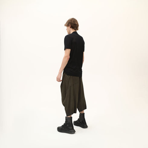 Junus Coban Draped Neckline T-Shirt Black
