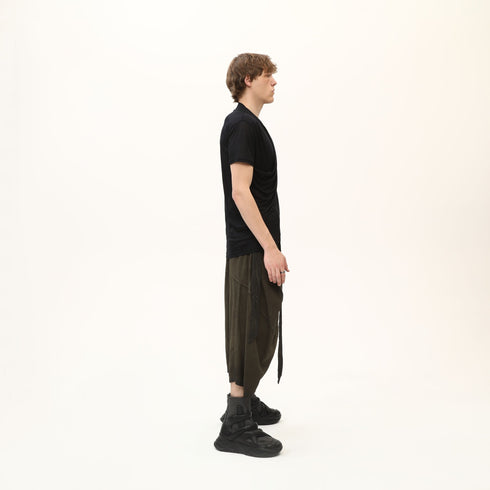 Junus Coban Draped Neckline T-Shirt Black
